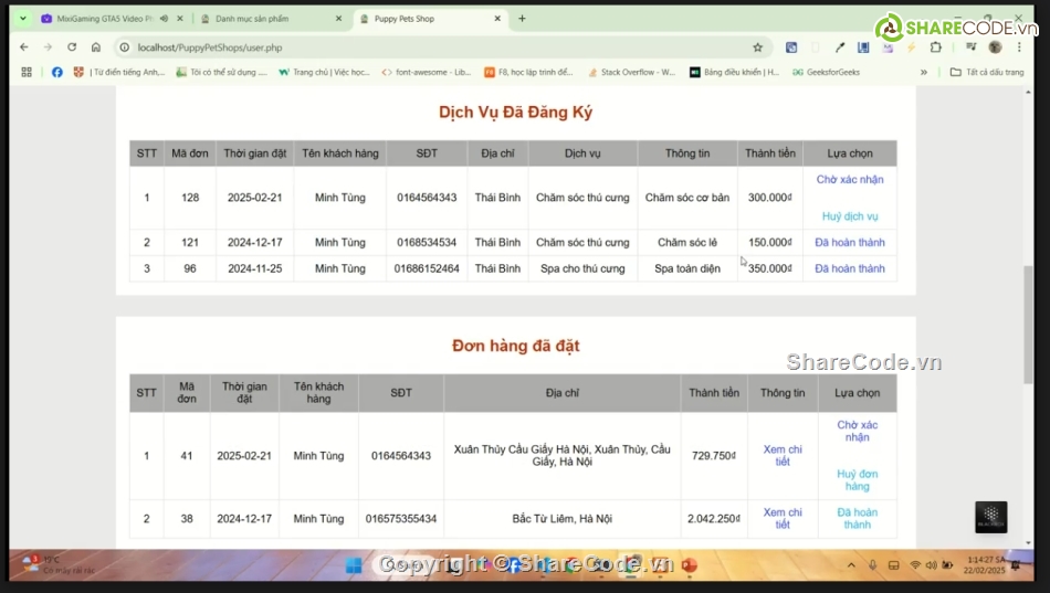 Code web,Web bán hàng,thú cưng,web php